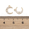 Brass Micro Pave Clear Cubic Zirconia Pendants KK-K351-44B-G-3