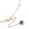 Natural Amethyst & Pearl Beaded Necklaces NJEW-L119-11G-4