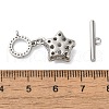 Brass Micro Pave Clear Cubic Zirconia Toggle Clasps KK-N254-81P-4