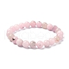 Natural Cherry Blossom Jasper Round Beaded Stretch Bracelets BJEW-TA00279-1