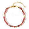 Faceted Natural Strawberry Quartz Round Beaded Bracelets for Women SO7261-1-1