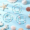 Starfish & Fish & Tortoise Synthetic Turquoise & Porcelain & Glass Seed Beaded Pendant Decorations HJEW-JM03182-1