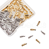 100Pcs 2 Colors 304 Stainless Steel Folding Crimp Ends STAS-CJ0001-161-6