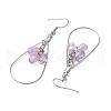 Teardrop 304 Stainless Steel Transparent Glass Dangle Earrings EJEW-JE06404-02-5