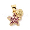 Brass Micro Pave Cubic Zirconia Charms KK-G444-02G-02-1