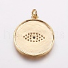 Brass Micro Pave Cubic Zirconia Pendants X-ZIRC-E143-67G-2