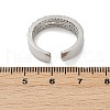 Brass Micro Pave Cubic Zirconia Cuff Rings for Women RJEW-F182-04P-5