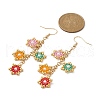 Star Glass Seed Braided Dangle Earrings EJEW-MZ00107-2