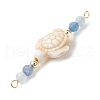 Summer Beach Dyed Synthetic Turquoise Connector Charms PALLOY-JF03746-03-5