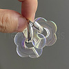 Flower Stainless Steel Acrylic Hoop Earrings FS-WGEB331-19-1