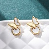 Butterfly Brass Shell Stud Earrings KK-D363-22G-5