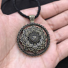 Mandala Flower Chakra Alloy Pendant Twisted Cord Necklaces for Women FS-WG99C38-04-1