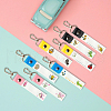 PU Leather & Cotton Name Marker Keychain AJEW-WH0514-013-4