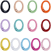 SUNNYCLUE 26Pcs 13 Colors Spray Painted Alloy Spring Gate Rings FIND-SC0011-85-1