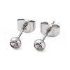 304 Stainless Steel Stud Earring Findings STAS-V003-09P-01-1