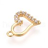 Brass Micro Pave Cubic Zirconia Charms KK-N261-22A-G-2