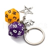 Dice Opaque Acrylic Pendant Keychain KEYC-JKC01198-01-4