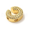 Brass Micro Pave Clear Cubic Zirconia Charms ZIRC-C009-01G-C-2