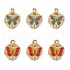 6Pcs 2 Style Rack Plating Brass Enamel Pendants KK-SZ0006-13-1