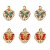 6Pcs 2 Style Rack Plating Brass Enamel Pendants KK-SZ0006-13-1