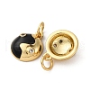 Brass Pave Cubic Zirconia with Enamel Charms KK-Q098-11G-2
