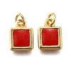 Brass Enamel Charms KK-C106-07G-2