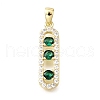 Brass Micro Pave Cubic Zirconia Pendants KK-V011-30G-A-1
