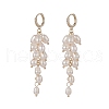 Natural Pearl Cluster Dangle Hoop Earrings EJEW-TA00202-1