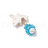 5Pcs Marine Organism Glass Pendants PALLOY-MZ00700-4