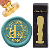 Brass Wax Seal Stamps with Wood Handle AJEW-WH0412-0238-1