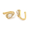 Brass Micro Pave Clear Cubic Zirconia Cuff Earrings for Women EJEW-C104-132G-2