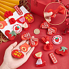 Chinese New Year Bowknot Flower Cloth Alligator Hair Clips Set OHAR-WH0021-31C-3