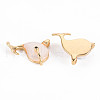 Brass Micro Pave Clear Cubic Zirconia Pendants KK-T062-196G-NF-2