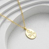 925 Sterling Silver Oval with Engraved Rose Flower Pendant Necklaces for Women NJEW-D316-03G-2