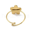 Ion Plating(IP) Flower 304 Stainless Steel Enamel Ring RJEW-A038-18G-02-3