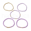 5Pcs 5 Styles Handmade Polymer Clay & Glass Stretch Bracelets BJEW-JB10971-02-1