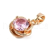 Brass Pave Cubic Zirconia Pendants KK-E795-26KCG-01-3