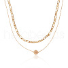 Brass Double Layer Necklaces NJEW-TAC0020-2