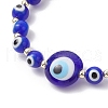 Handmade Evil Eye Lampwork Round Beads Stretch Bracelets for Men Women BJEW-JB11986-3