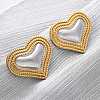 304 Stainless Steel Two Tone Stud Earrings EJEW-Z109-05GP-01-2