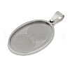 Non-Tarnish 201 Stainless Steel Pendant Cabochon Settings STAS-L279-012P-01-2