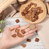 Fashewelry 22Pairs 11 Style Walnut Wood Stud Earring Findings MAK-FW0001-01-6