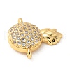 Brass Micro Pave Cubic Zirconia Connector Charms KK-U053-11G-2