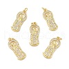 Brass Micro Pave Cubic Zirconia Pendants KK-E068-VB089-2