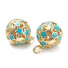 Brass Enamel Charms X-KK-A153-02G-F-3