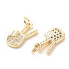 Brass Micro Pave Clear Cubic Zirconia Pendants ZIRC-P099-10G-2