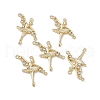Brass Pave Clear Cubic Zirconia Connector Charms KK-E068-VB360-4