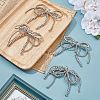 HOBBIESAY 4Pcs Bowknot Plastic Imitation Pearl Beads Shoe Charms AJEW-HY0001-92-4
