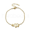 201 Stainless Steel Elephant Link Bracelets BJEW-B128-02G-4