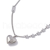 Non-Tarnish 304 Stainless Steel Heart & Star Pendant Necklace for Women NJEW-F298-12P-3